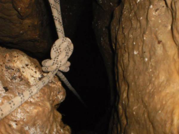  erster Schacht in der Höhle beim Belvédère, Mont-de-Vougney